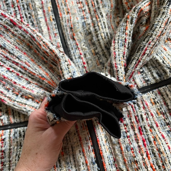 Elie Tahari Brooke Womens Jacket Multicolor Tweed Bomber Blazer $448 M Read - Picture 12 of 13